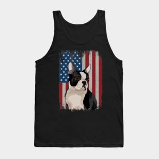 Boston Terrier American Flag Patriotic 4Th Of July Tank Top